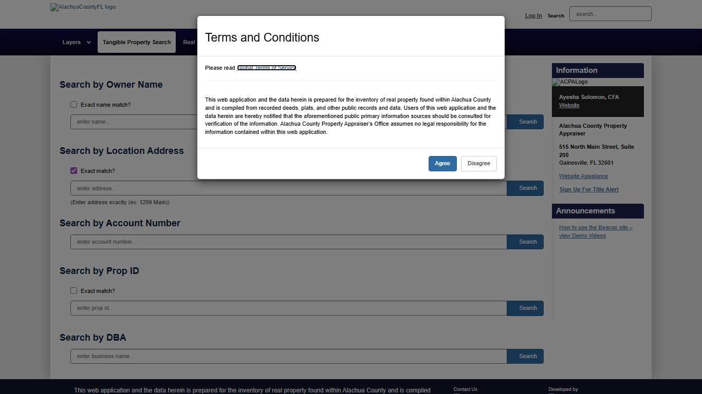 qPublic - Alachua County, FL - Tangible Property Search