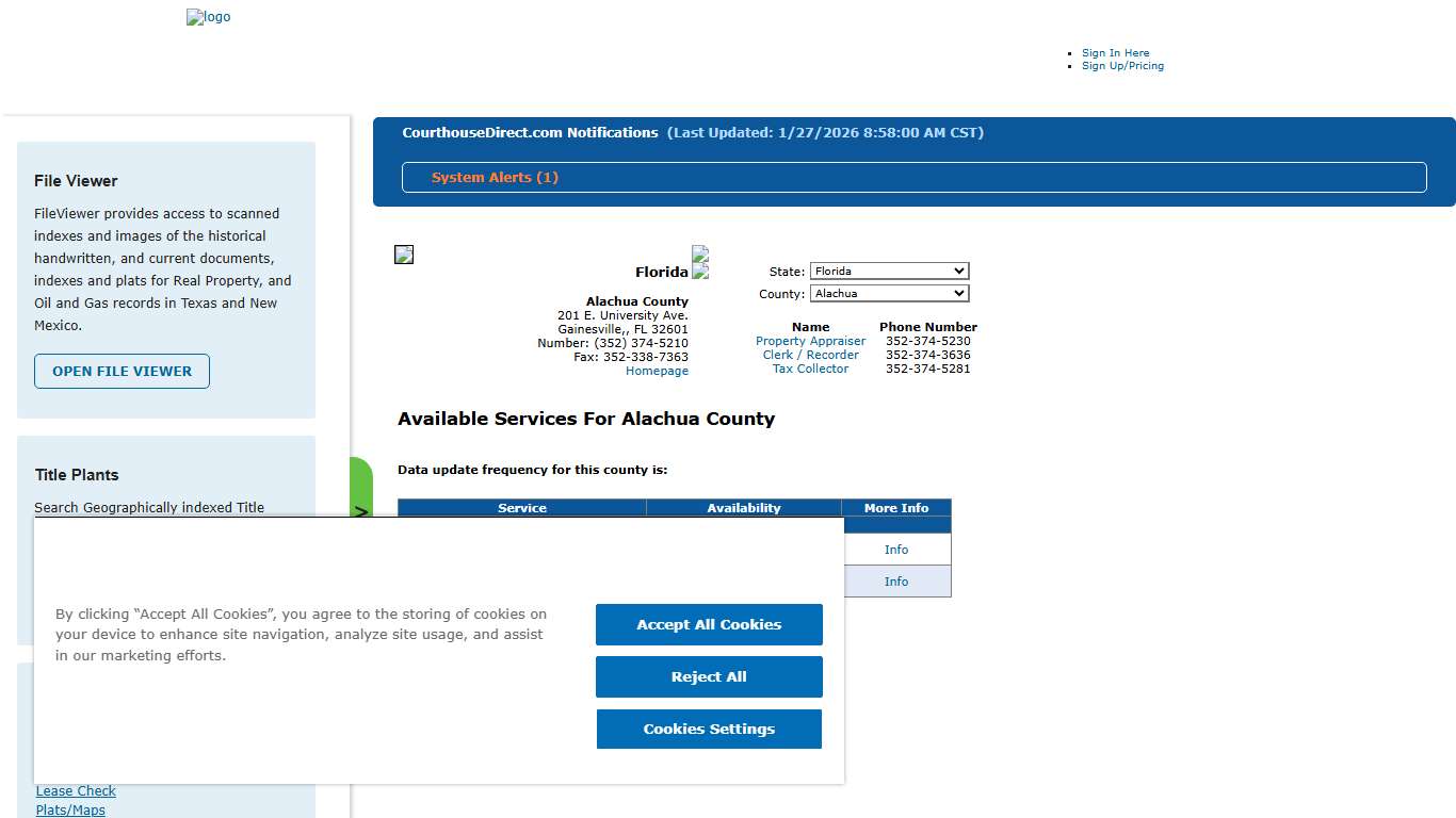 Search Alachua County Public Property Records Online CourthouseDirect.com